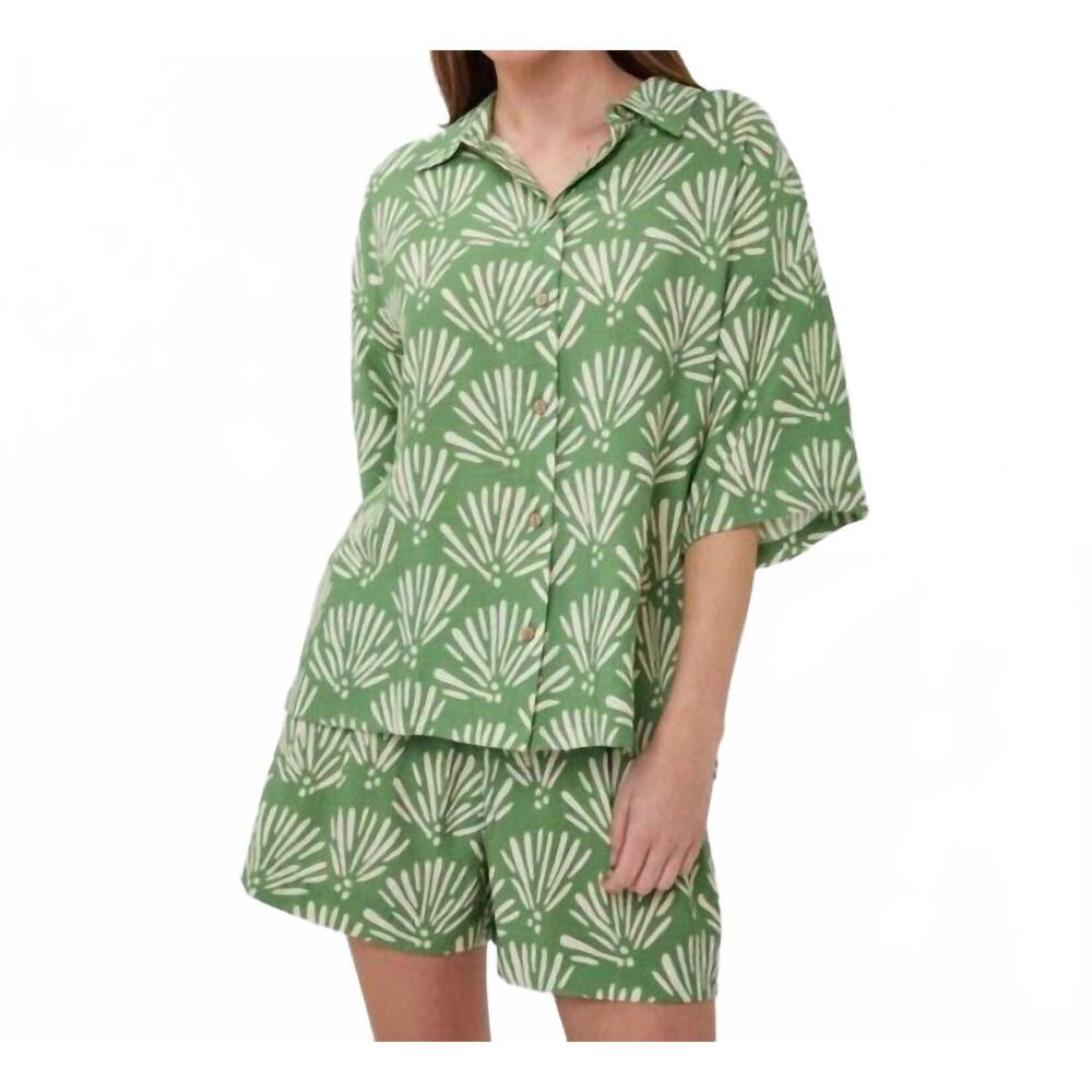 NEW ESQUALO tropical print collared blouse in multi